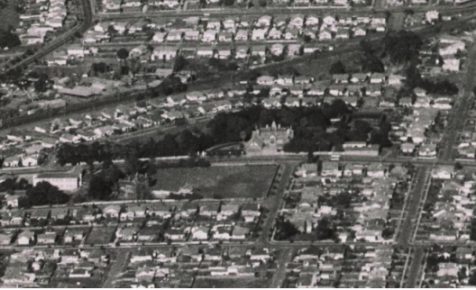Aerial view of North Park Estate, 950s